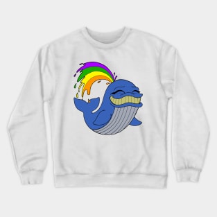 Shootin' Rainbows Out Your Blow Hole Blue Whale Crewneck Sweatshirt